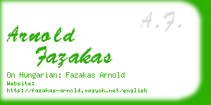 arnold fazakas business card